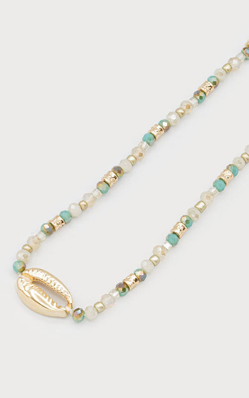 Gilded Shell and Beads Necklace