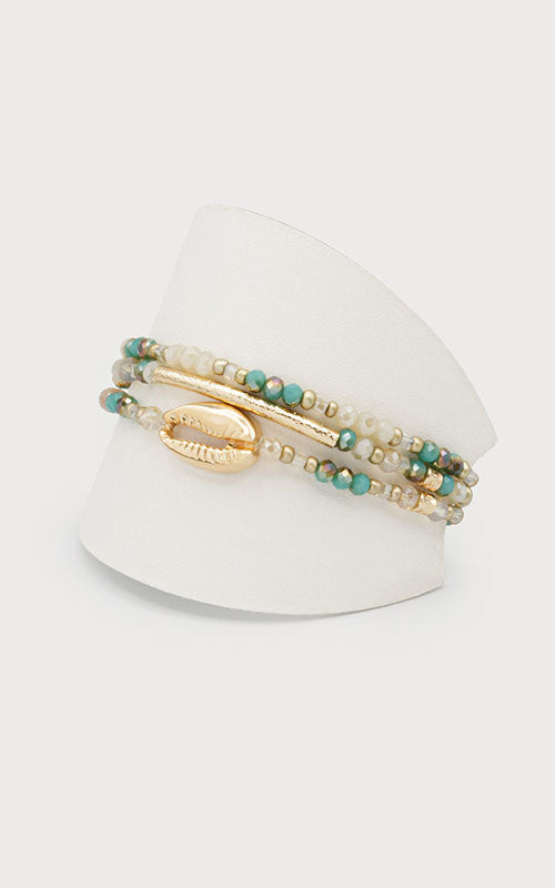 Gilded Shell Bracelet Trio