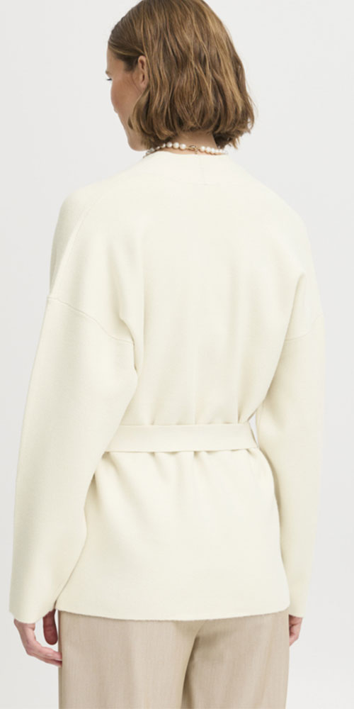 B.Young Belted Cardigan, cream