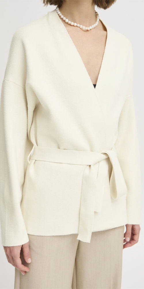 B.Young Belted Cardigan, cream