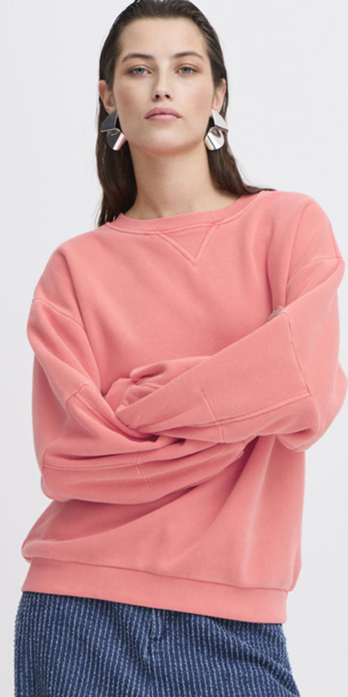 B.Young Cozy Pullover, washed vivid coral