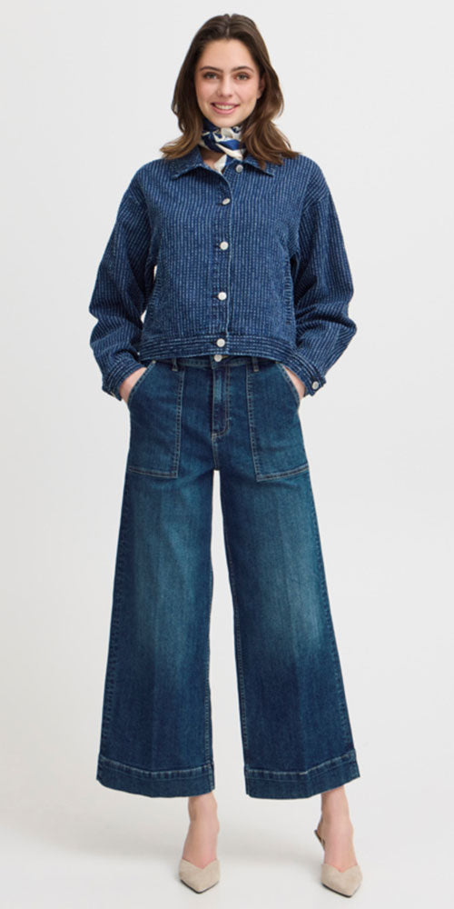 B.Young Cropped Wide Jeans