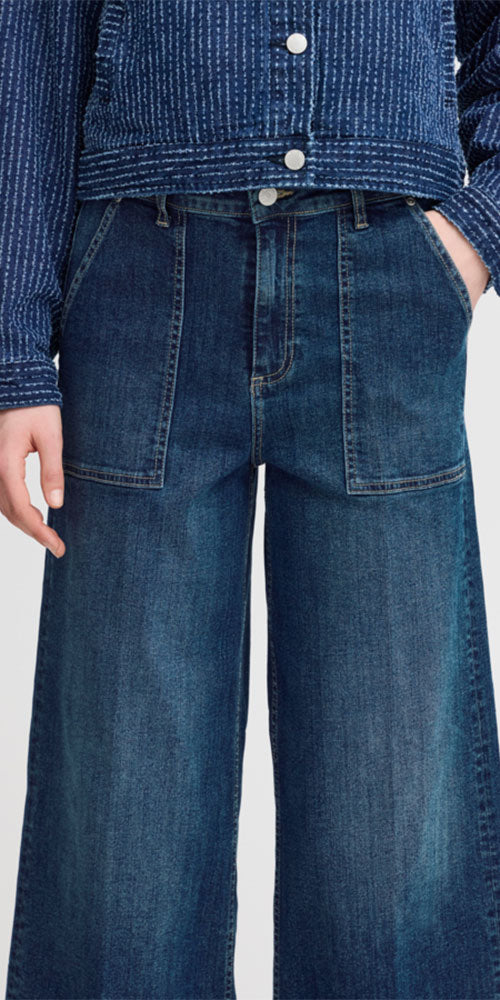 B.Young Cropped Wide Jeans