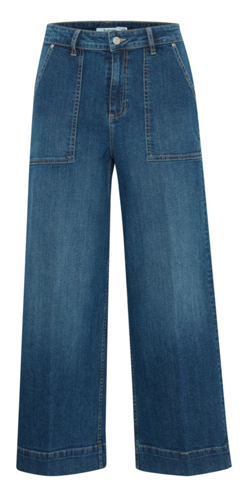 B.Young Cropped Wide Jeans