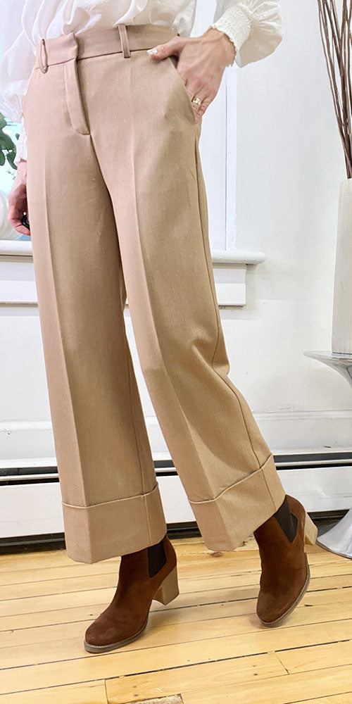 B. Young Cuffed Trousers, heathered camel - Bergstrom Originals