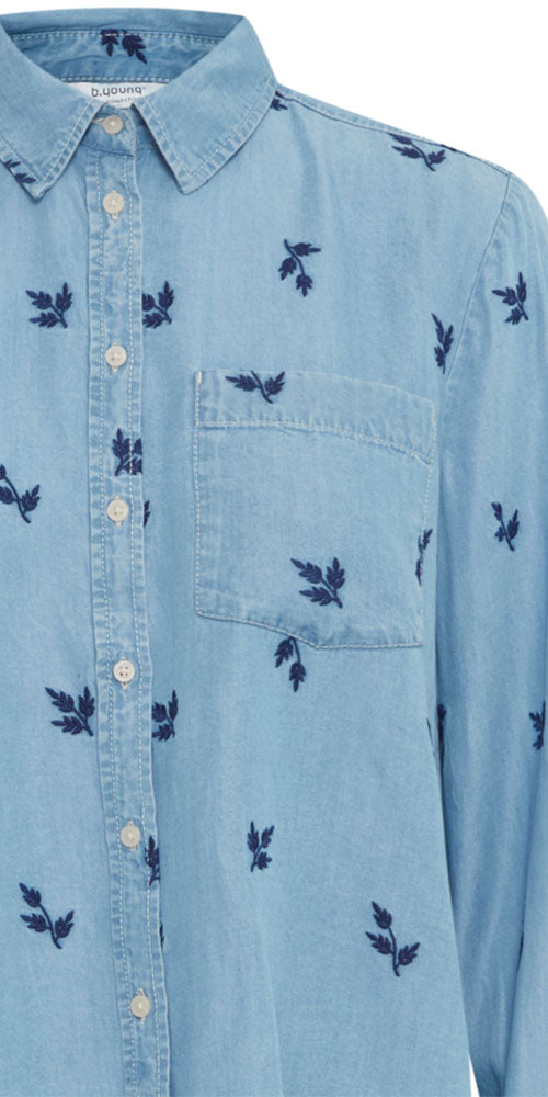 B.Young Embroidered Denim Shirt