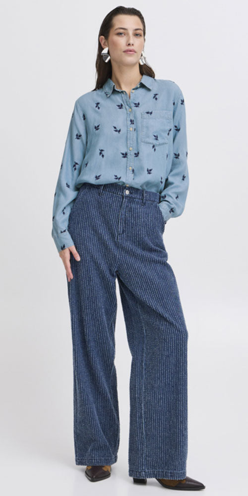 B.Young Embroidered Denim Shirt