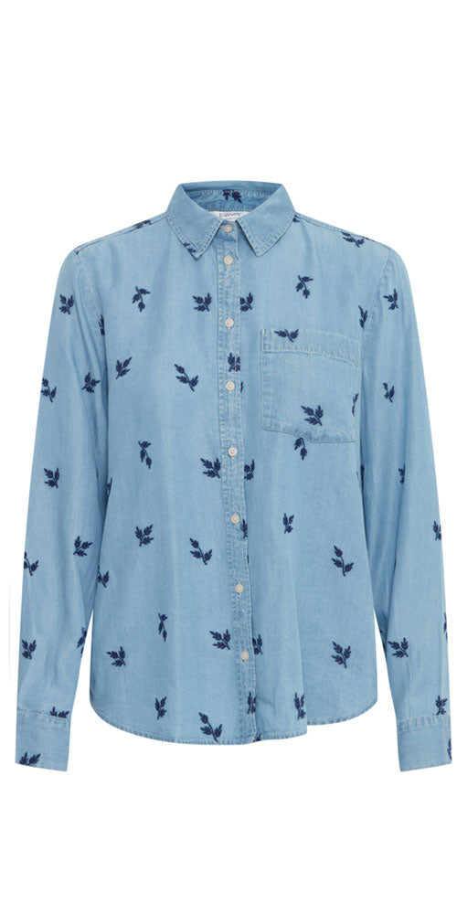 B.Young Embroidered Denim Shirt