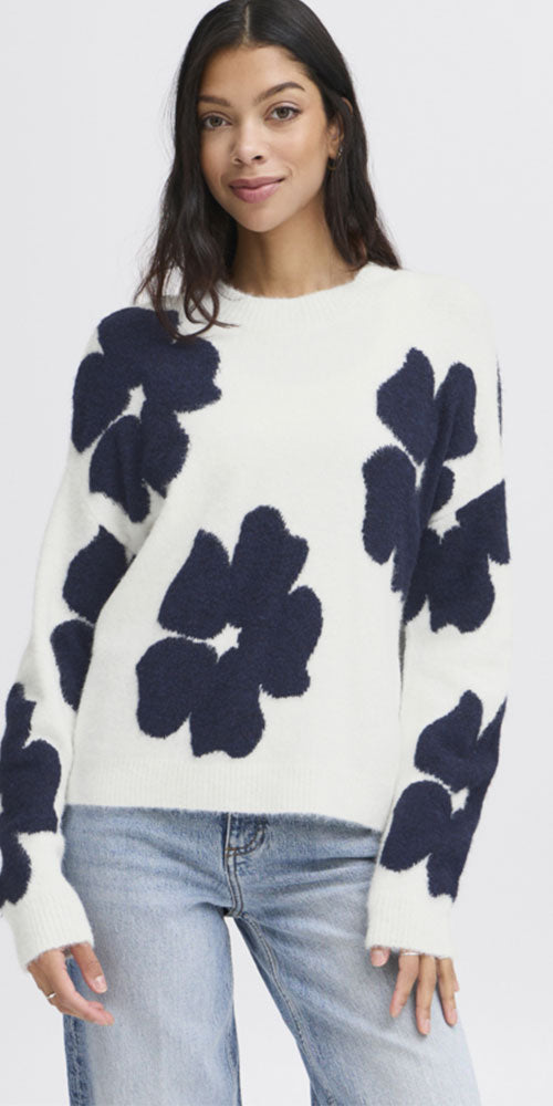 B.Young Flower Print Sweater