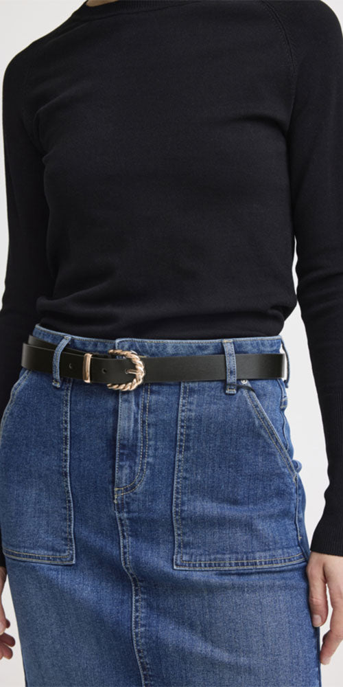 B.Young Gold Twist Buckle Belt