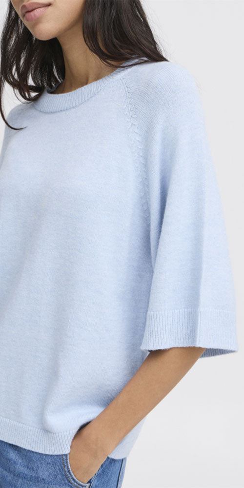 B.Young Half Sleeve Sweater, light blue