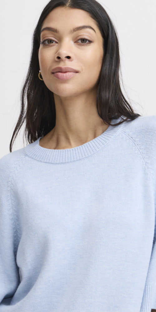 B.Young Half Sleeve Sweater, light blue