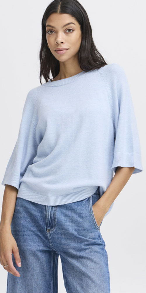 B.Young Half Sleeve Sweater, light blue