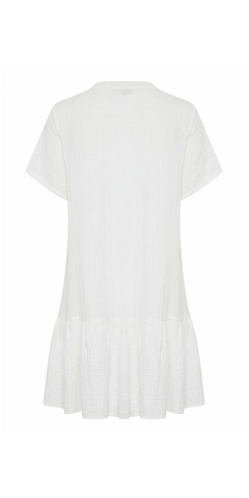 B.Young Loose Cotton Dress, white