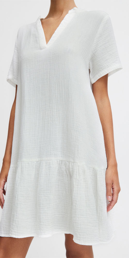 B.Young Loose Cotton Dress, white