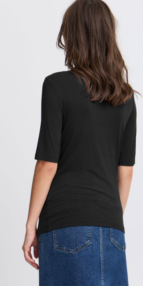 B.Young Mock Neck Tee, black