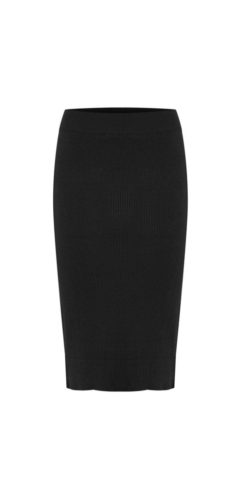 B.Young Ribbed Skirt, black