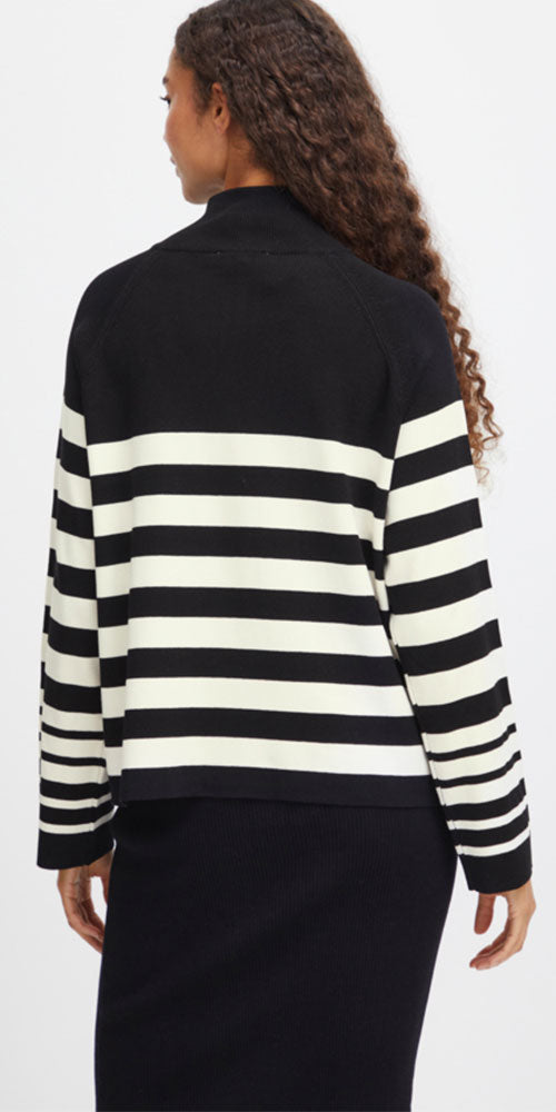 B.Young Striped Half Zip Jumper