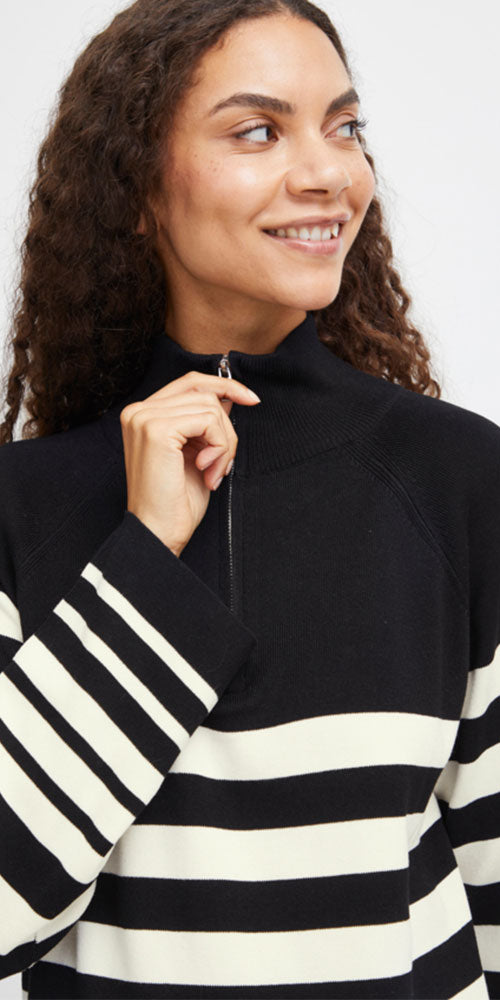 B.Young Striped Half Zip Jumper