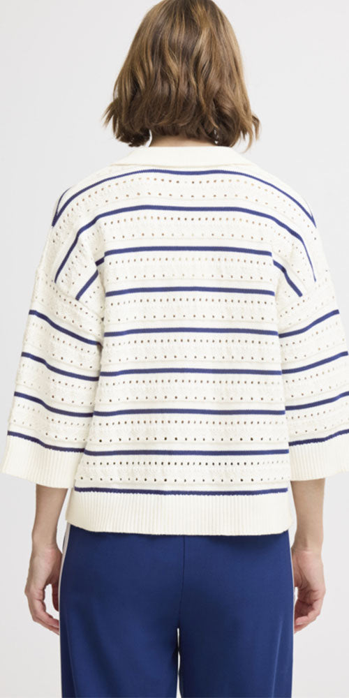 B.Young Striped Polo Sweater