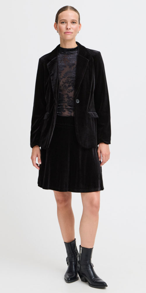 B.Young Velvet Blazer, black