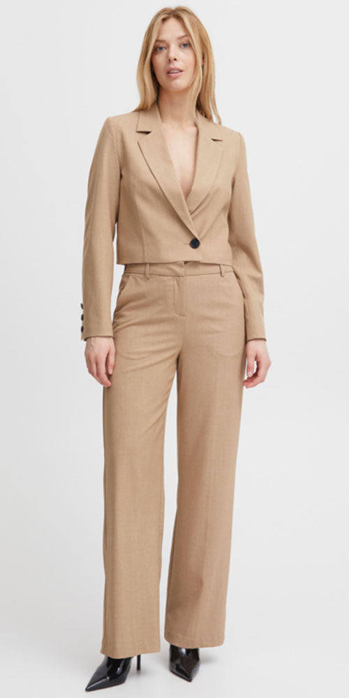 Zara Pants Women's XL Beige Cargo Straight Leg High Rise Button Fly Gold  Buttons