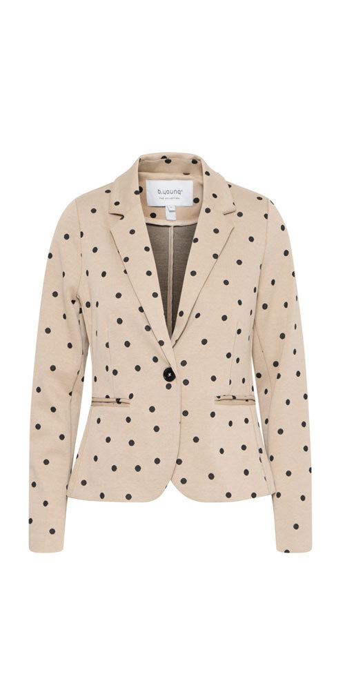 B.Young Polka Dot Ponte Knit Blazer