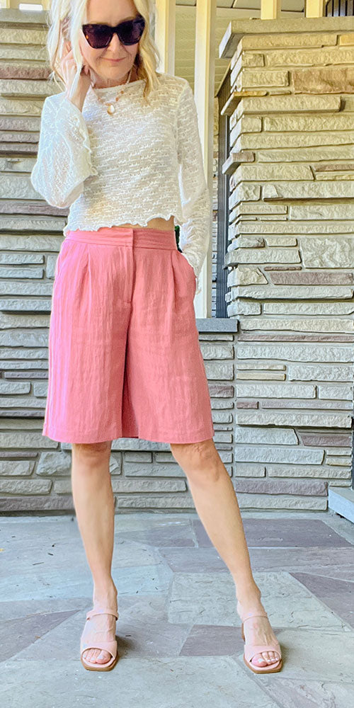B.Young Trouser Shorts, rose