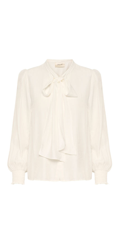 Cream Bow Blouse