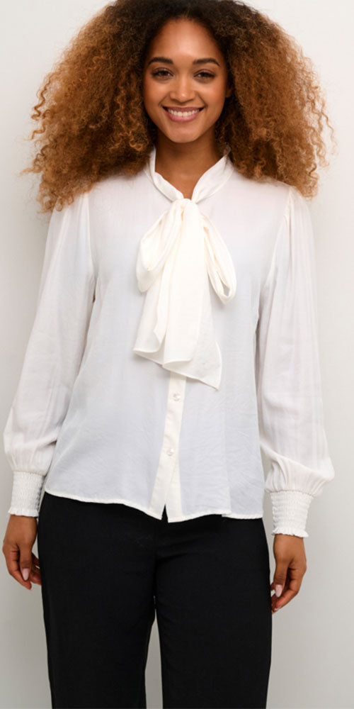 Cream Bow Blouse