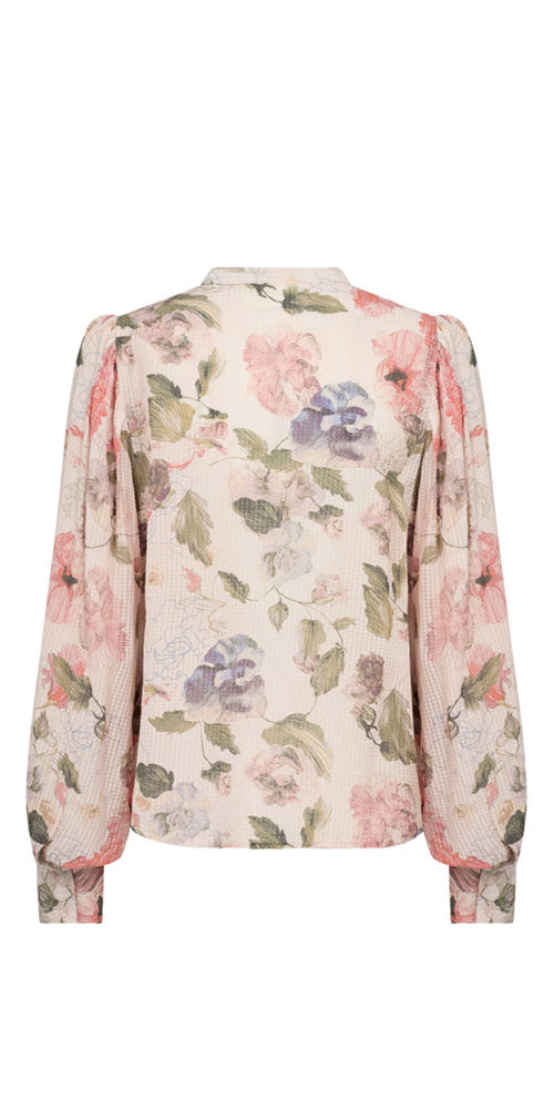 Cream Floral Print Blouse