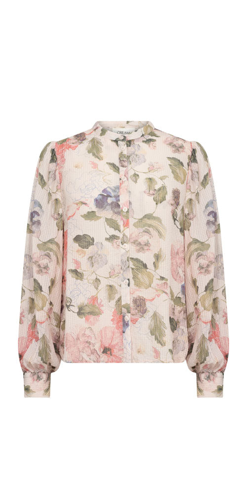 Cream Floral Print Blouse