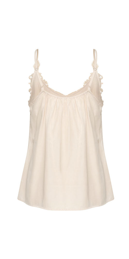 Cream Lace Trim Cami, creamy stone