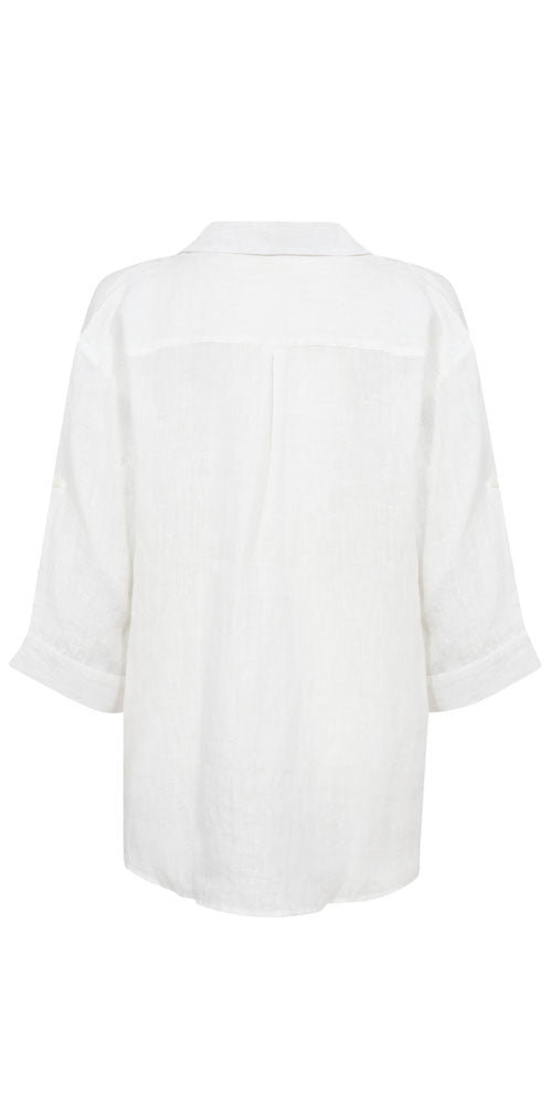 Cream Linen Shirt, white