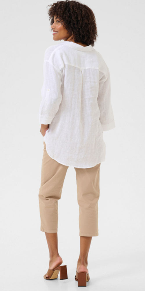 Cream Linen Shirt, white