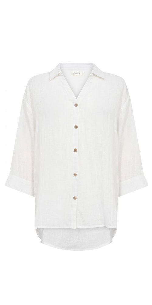 Cream Linen Shirt, white