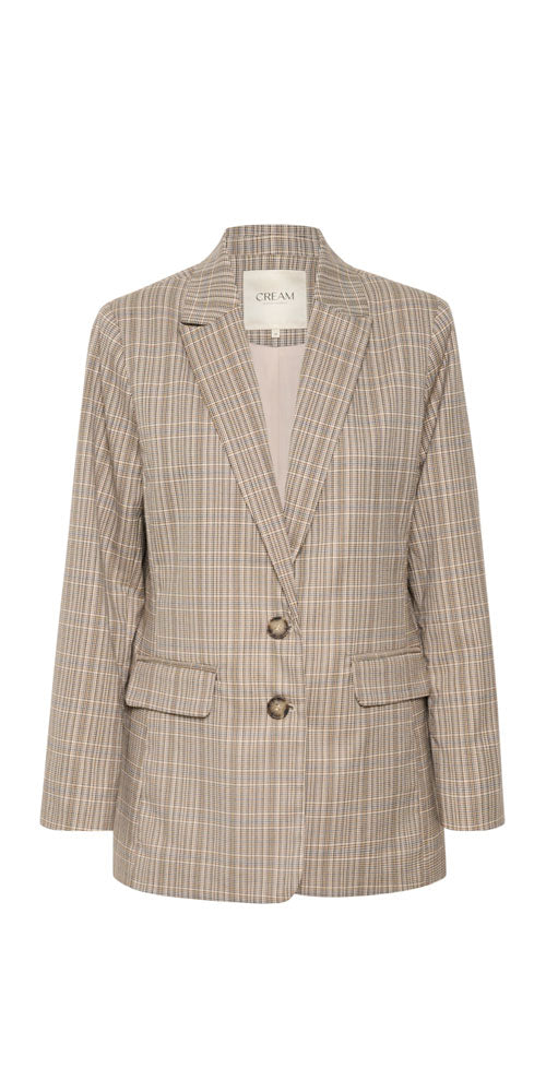 Cream Plaid Blazer