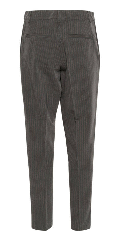 Cream Slim Cropped Trouser, grey pinstripe