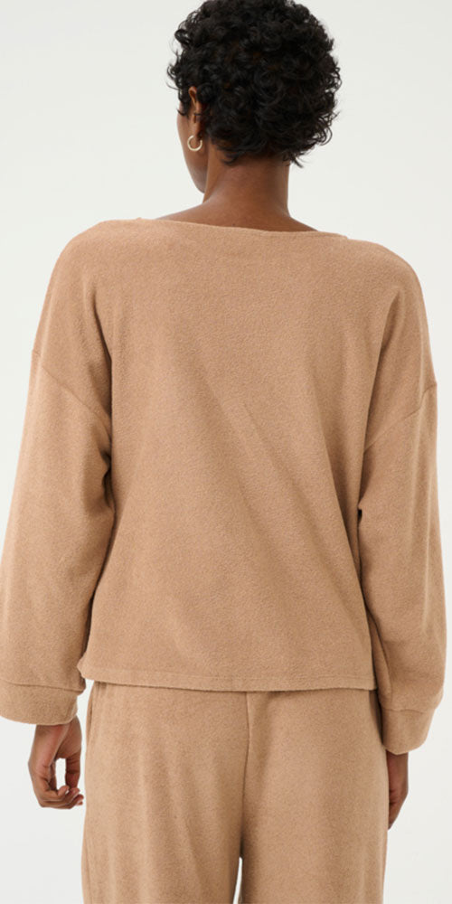 Cream Terry Fleece Pullover