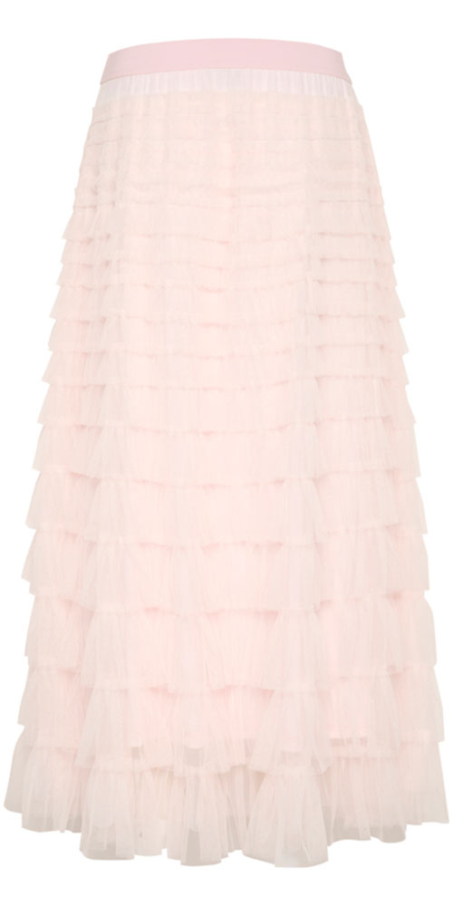 Cream Tulle Skirt, pink