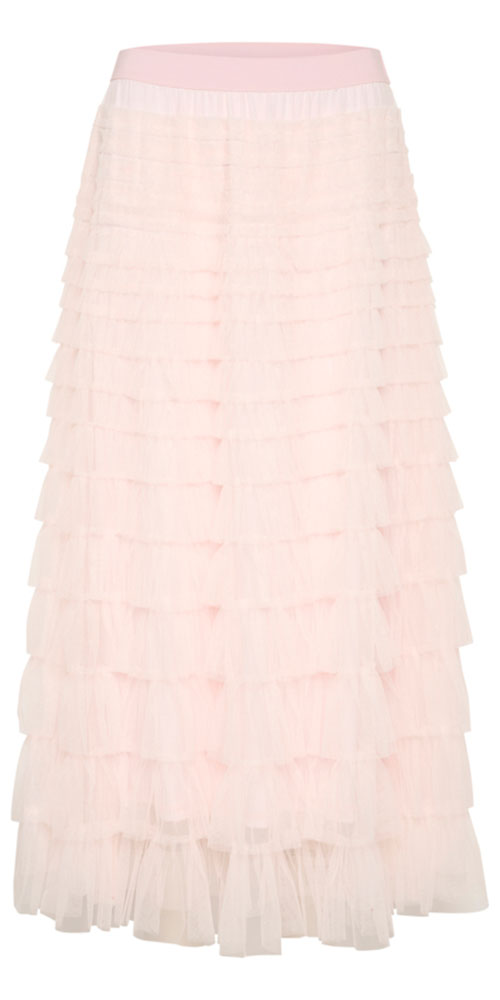 Cream Tulle Skirt, pink