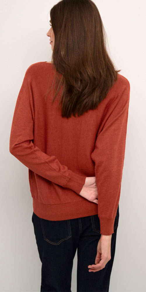 Culture Fine Knit Pullover, spice