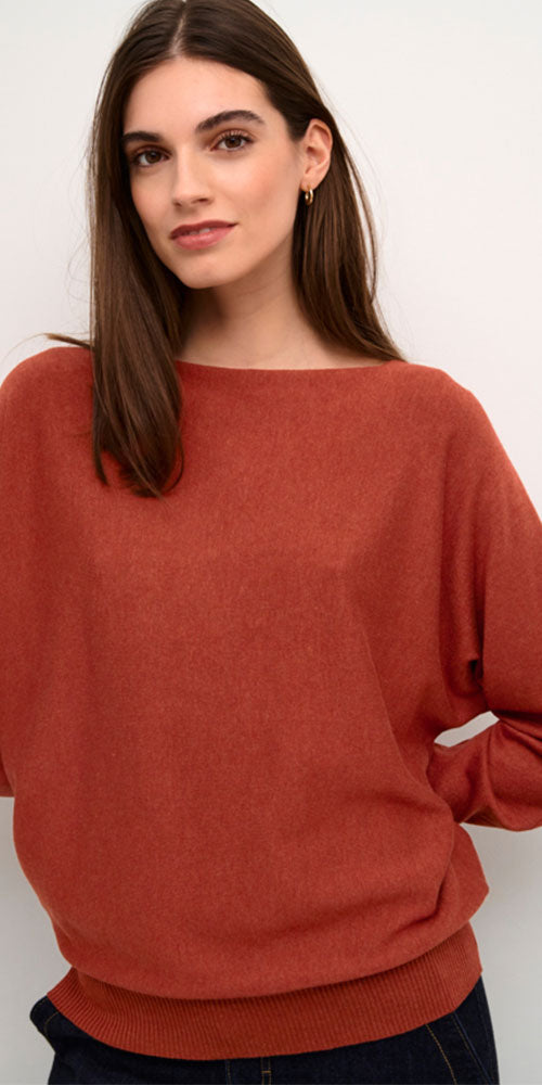 Culture Fine Knit Pullover, spice