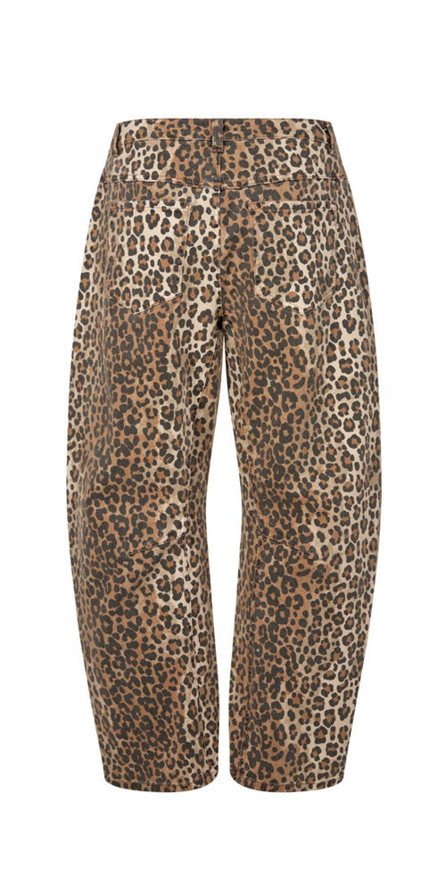 Culture Leopard Print Barrel Jeans