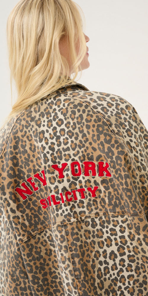 Culture Leopard Print Denim Jacket