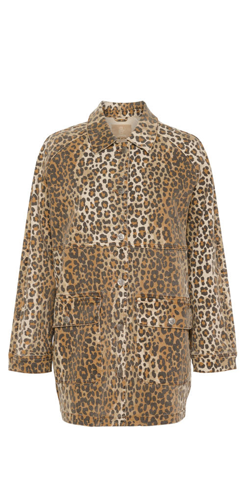 Culture Leopard Print Denim Jacket