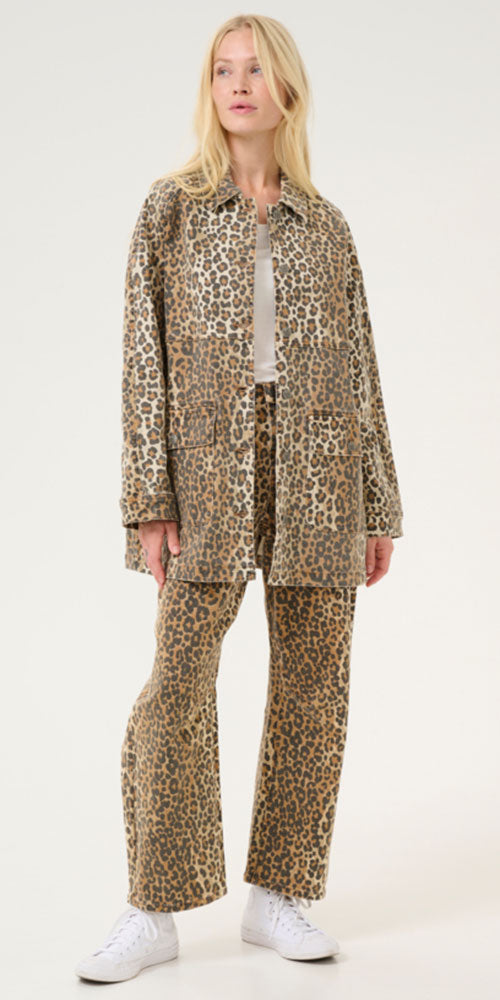 Culture Leopard Print Denim Jacket