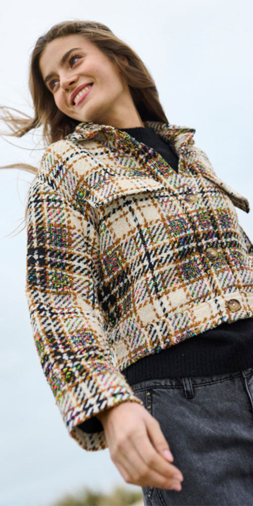 Culture Plaid Bouclé Jacket