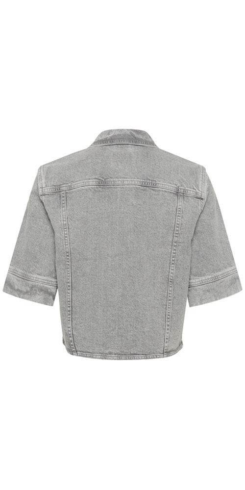 Culture Short Sleeve Denim Jacket, grey