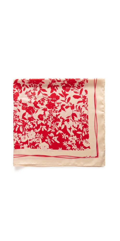 Culture Silky Floral Scarf, red